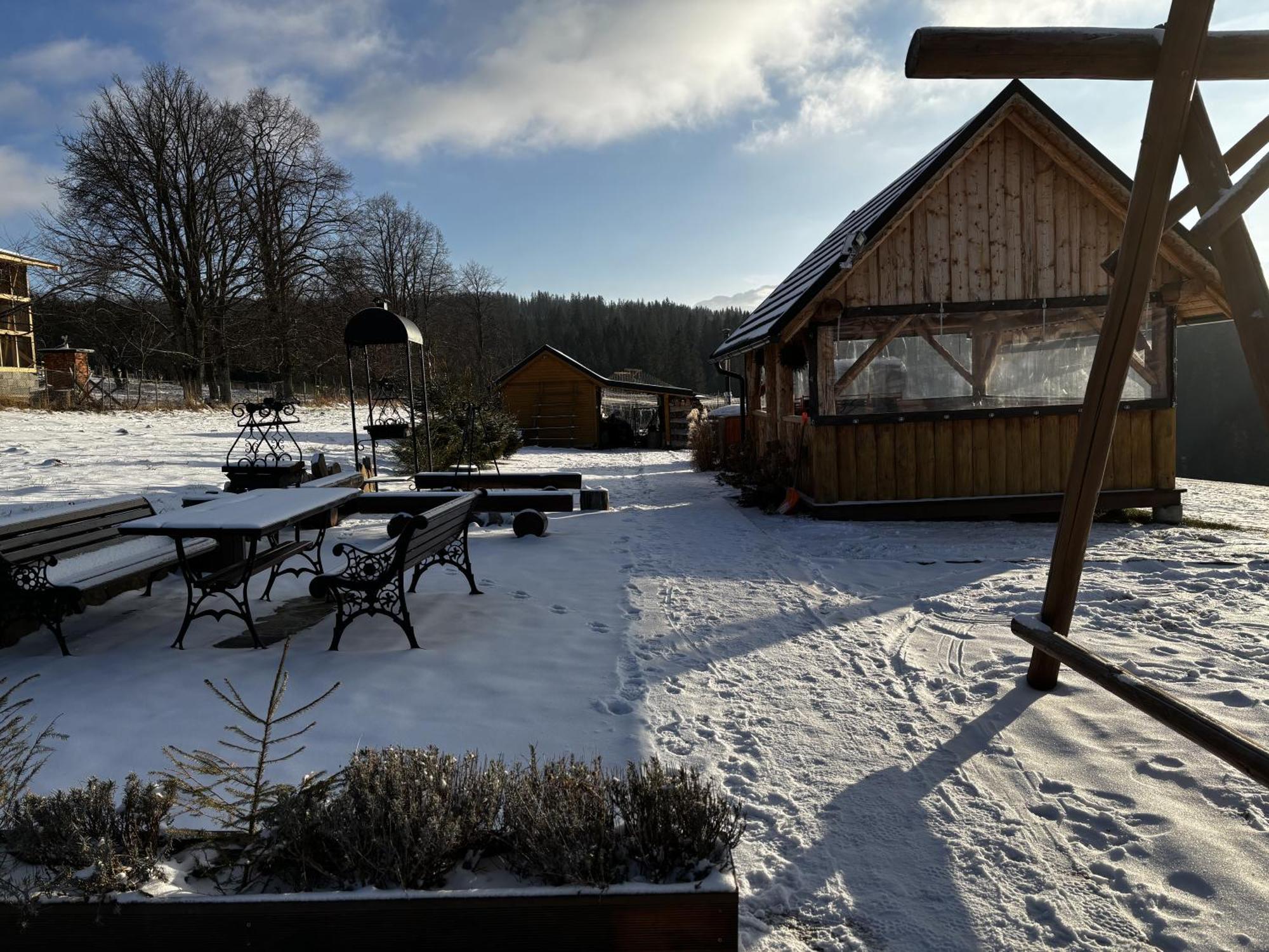 Witowianskie Domki Z Kominkiem, Jacuzzi I Sauna Dzianisz エクステリア 写真